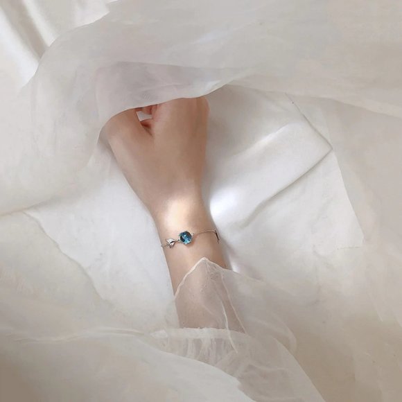 *NEW 925 Sterling Silver Crystal Mermaid Bracelet - Picture 10 of 11